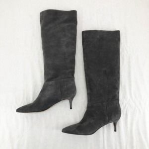 Black Suede STEVEN Steve Madden Kendrick Pointed Toe Knee High Boots